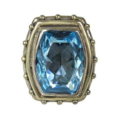 1990s Stephen Dweck Sterling Silver Blue Topaz Ring New, Never worn 
