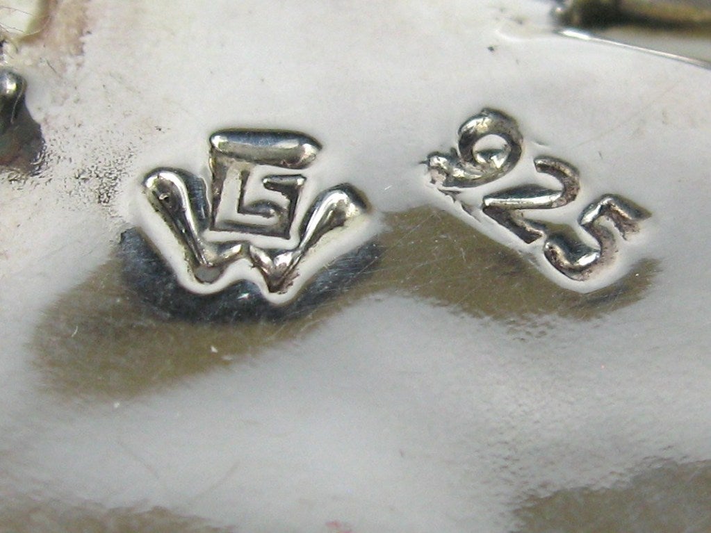 Massive Sterling Silver Bird Pendant Brooch Necklace  1