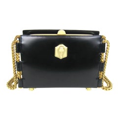 1990's BARRY Kieselstein Cord Black Lux Leather Handbag Never used
