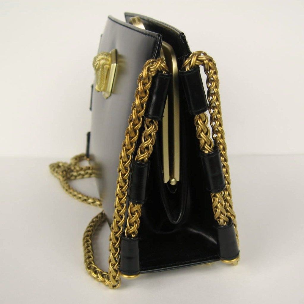 Women's 1990's BARRY Kieselstein Cord Black Lux Leather Handbag Never used