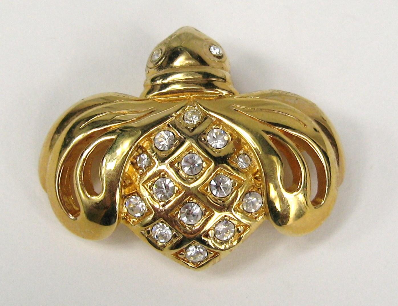swarovski crystal bee brooch