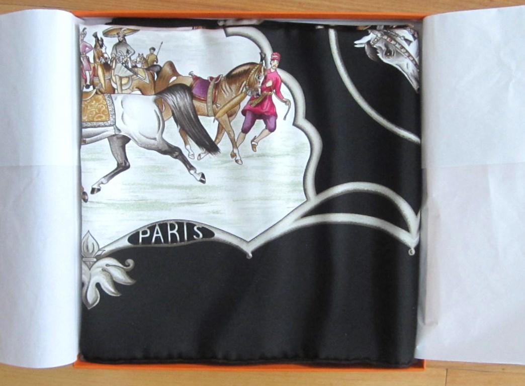 Hermes silk scarf  New, Never Worn Chevaux des Moghols In Box  2