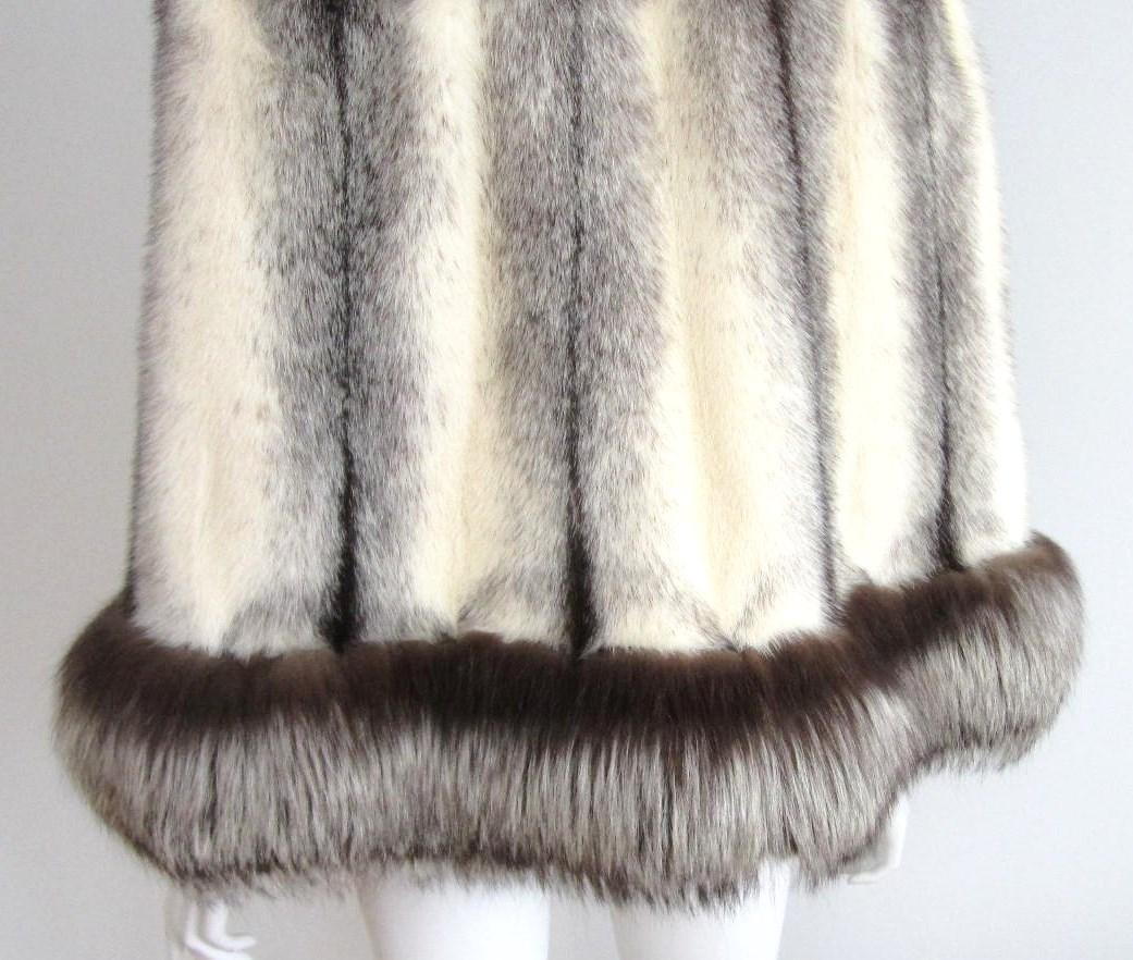 Stunning Cross Mink Fur & FOX Fur Cape Jacket  1