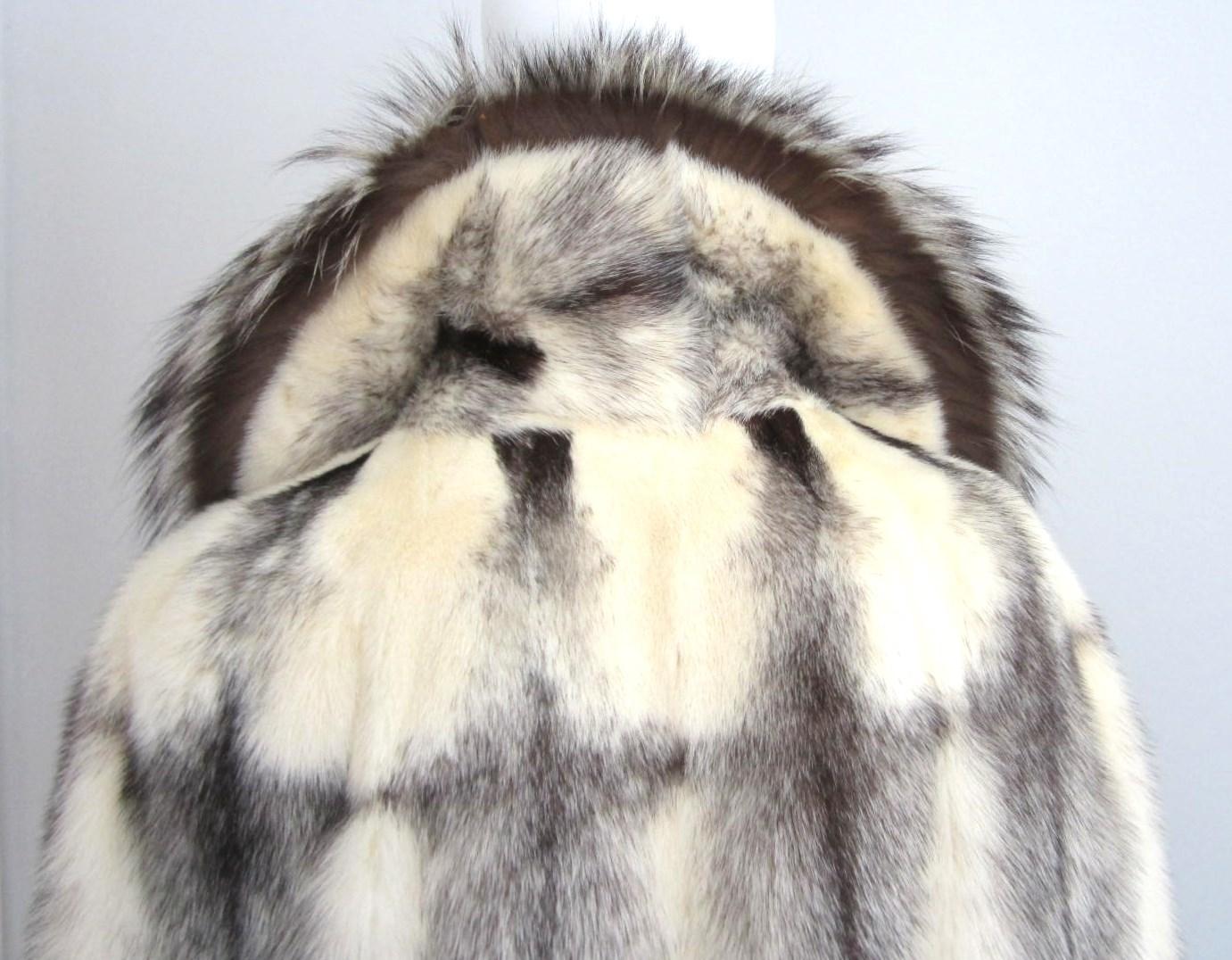 Stunning Cross Mink Fur & FOX Fur Cape Jacket 2