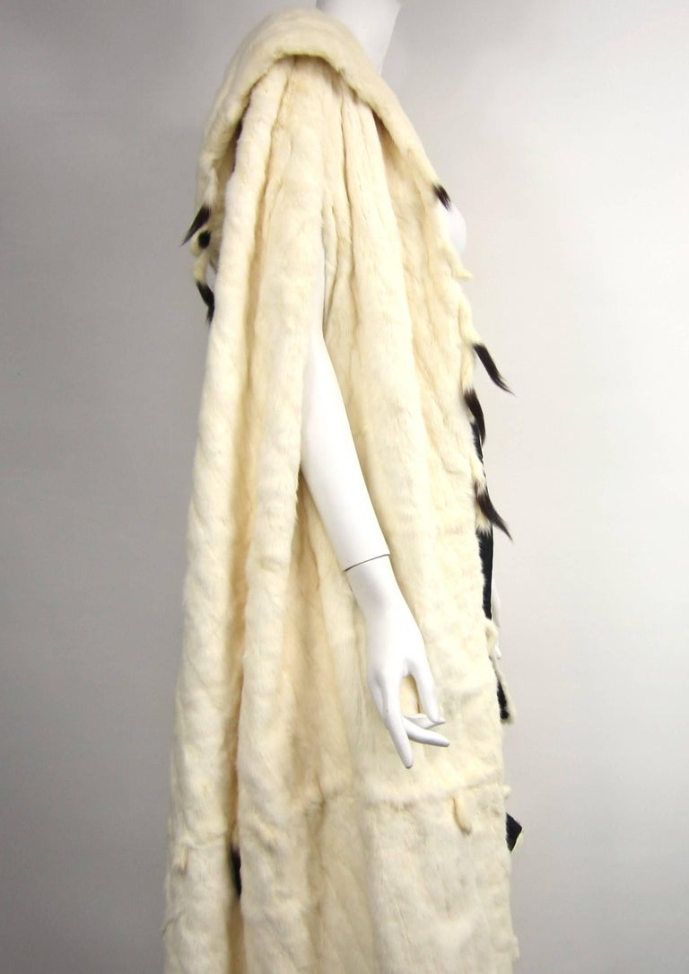 Vintage 1920's Ermine Fur Cape Coat Jacket with Detachable Bottom