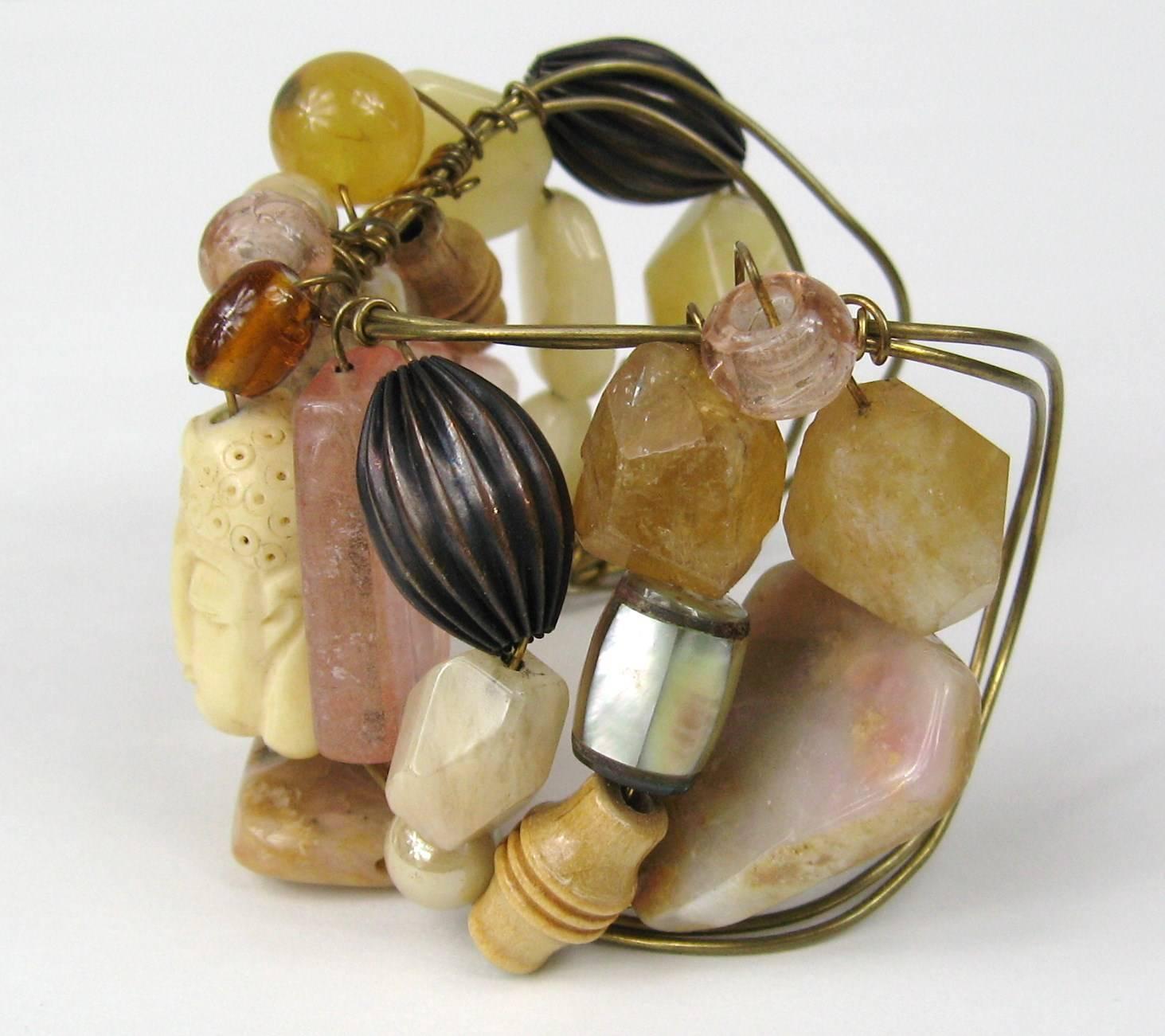 cuff bracelet with stones