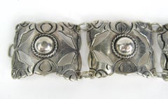 1960s Vintage Mexican Silver Large Panel Bracelet