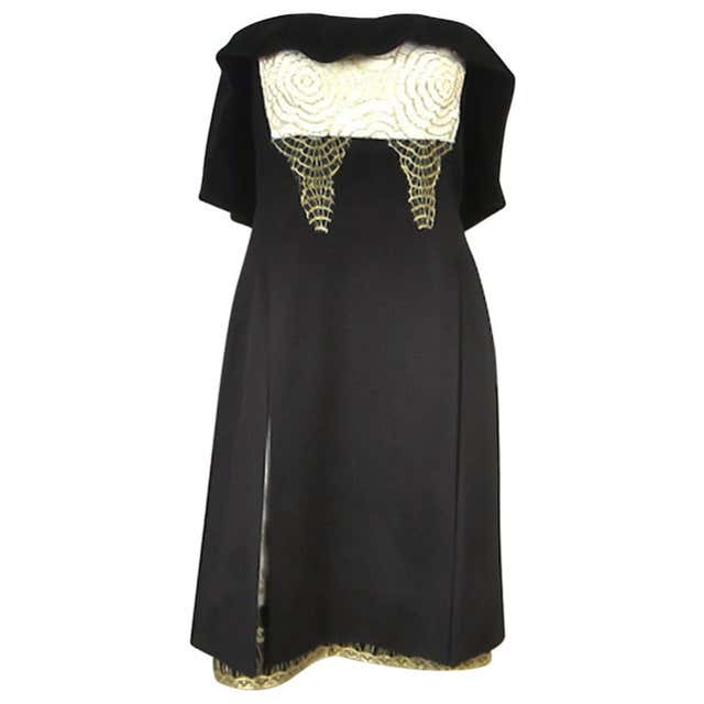 Richilene Black Gold Fleur De Lis Gown 1980s For Sale at 1stDibs ...