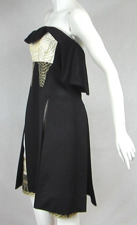 Black Yves Saint Laurent YSL Strapless Cashmere Little black dress 1990s For Sale