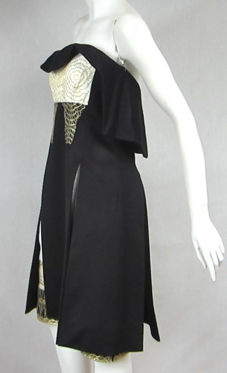 Yves Saint Laurent YSL Strapless Cashmere Little black dress 1990s For