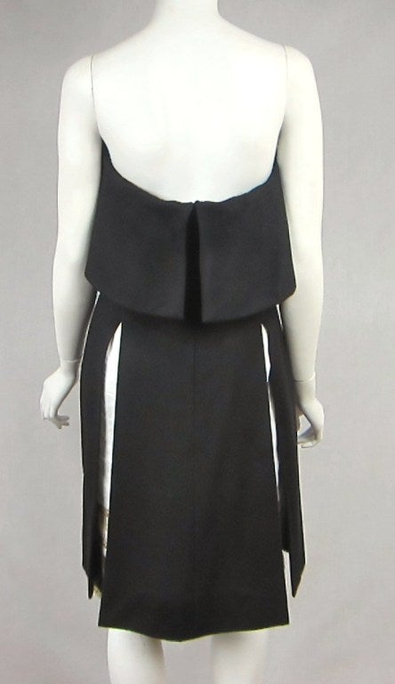 Yves Saint Laurent YSL Strapless Cashmere Little black dress 1990s In Excellent Condition For Sale In Wallkill, NY
