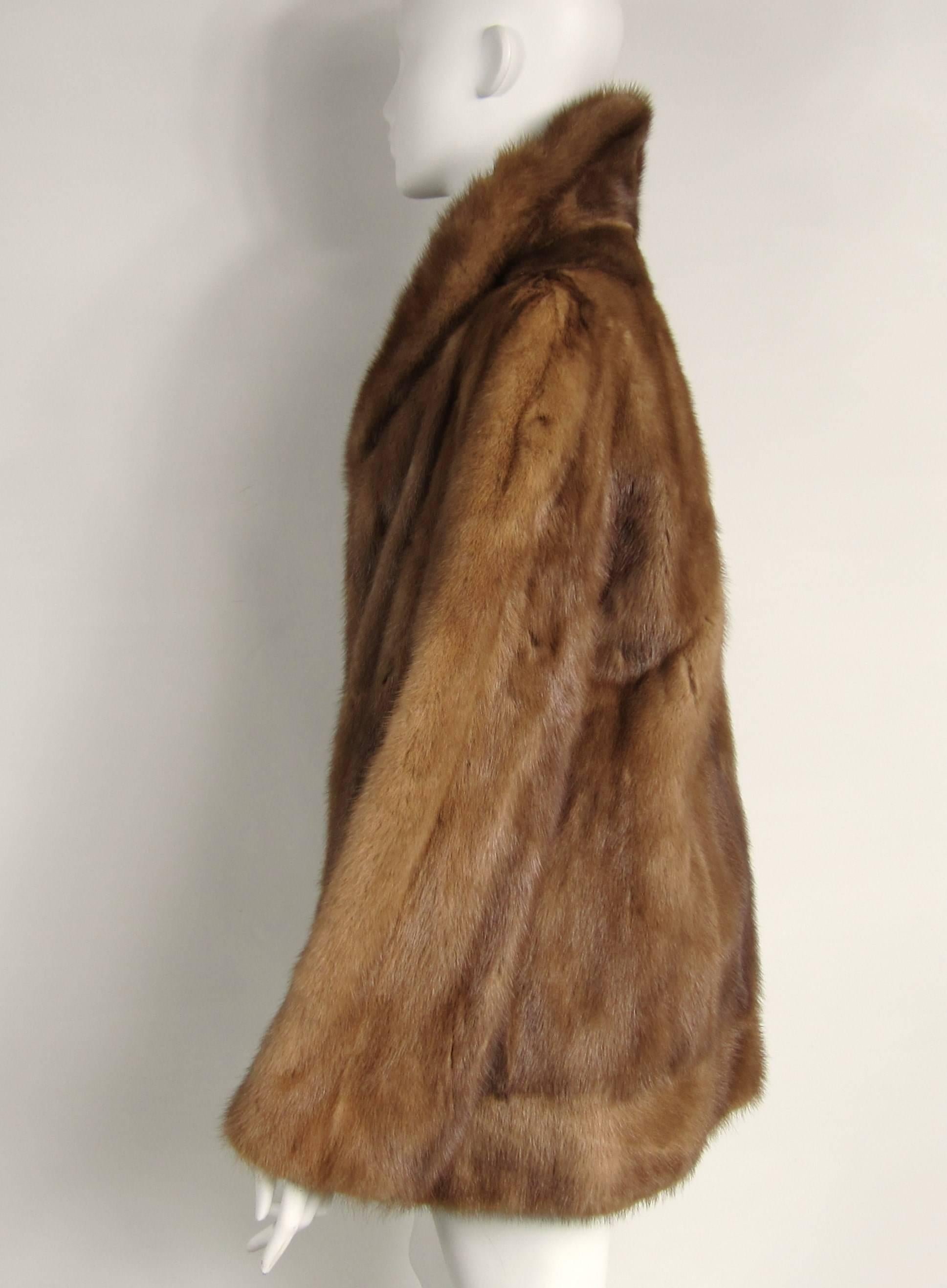 Brown  Pastel Mink Fur Jacket - 1960's Hollywood Glam Vintage