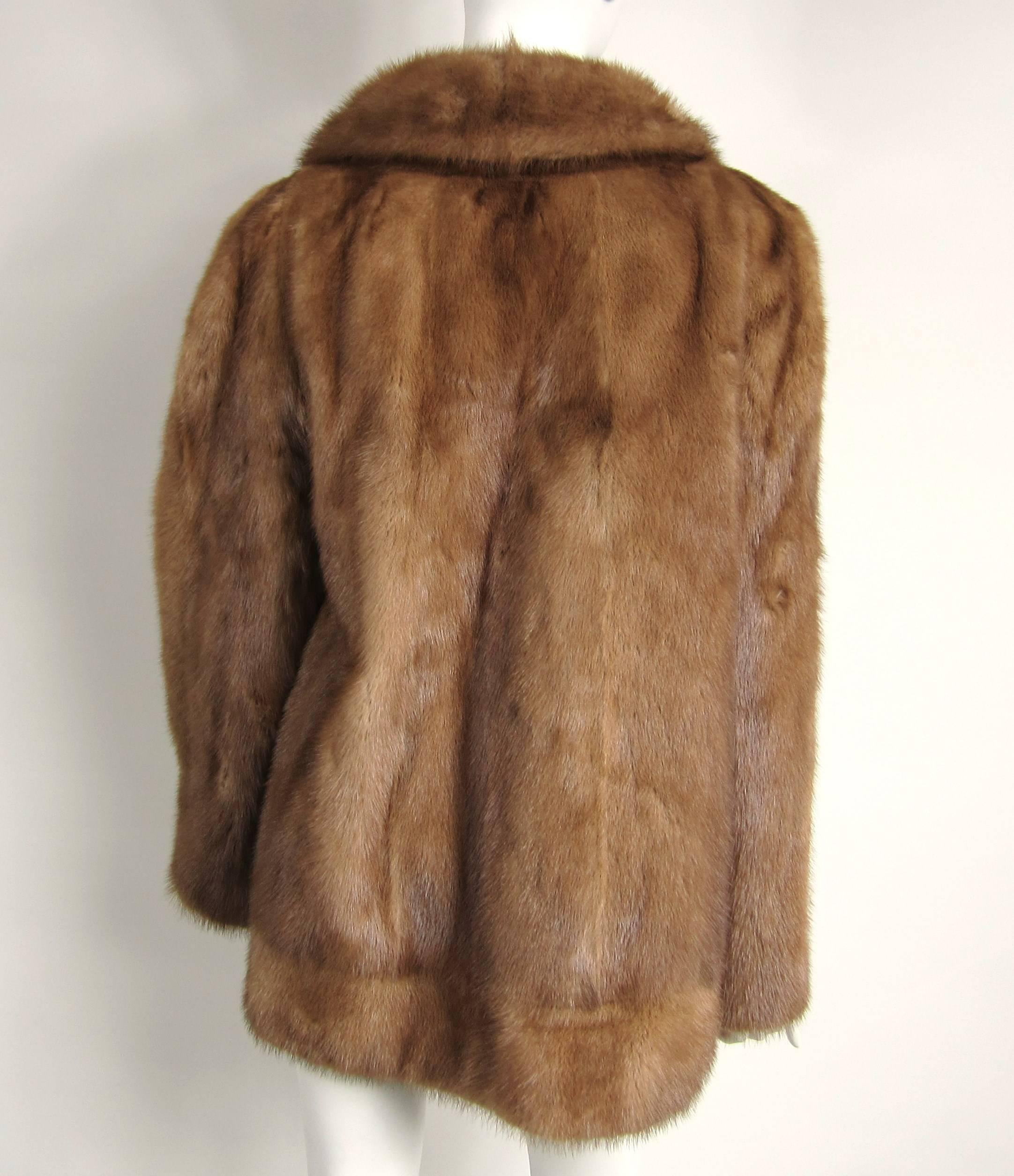  Pastel Mink Fur Jacket - 1960's Hollywood Glam Vintage In Good Condition In Wallkill, NY