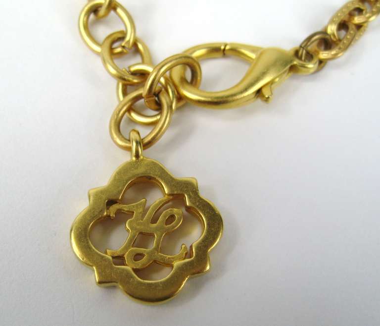 1990s Karl Lagerfeld Gold Gilt Sautoir Necklace New Never Worn  For Sale 1