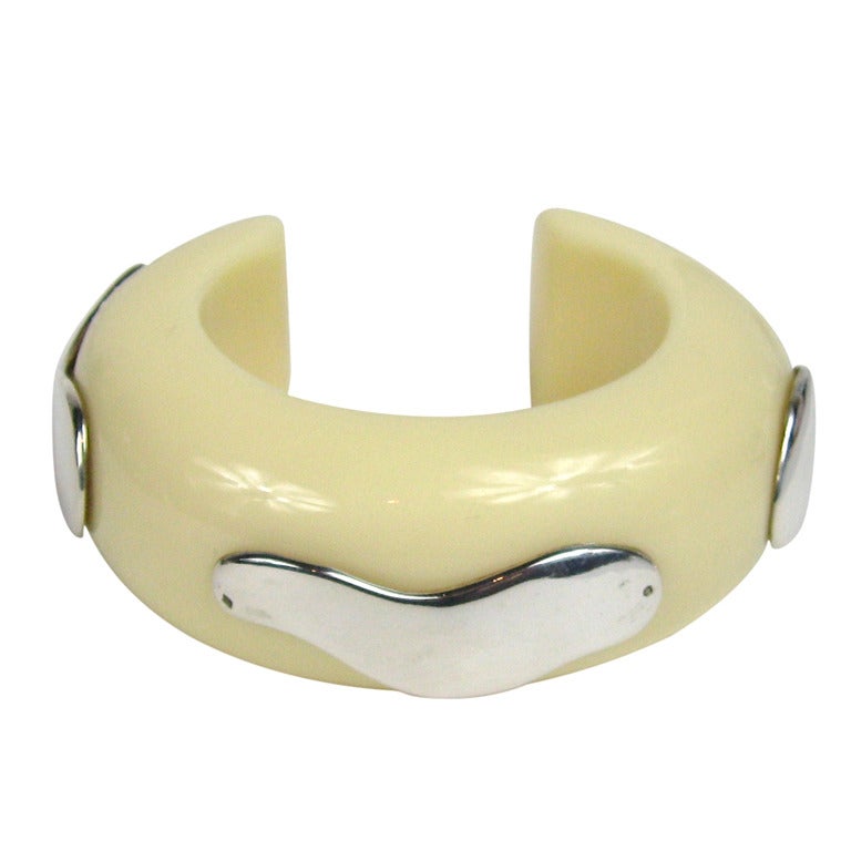 ] 1980s Philippe Ferrandis Sterling Silver Cuff Bracelet New, Never Worn