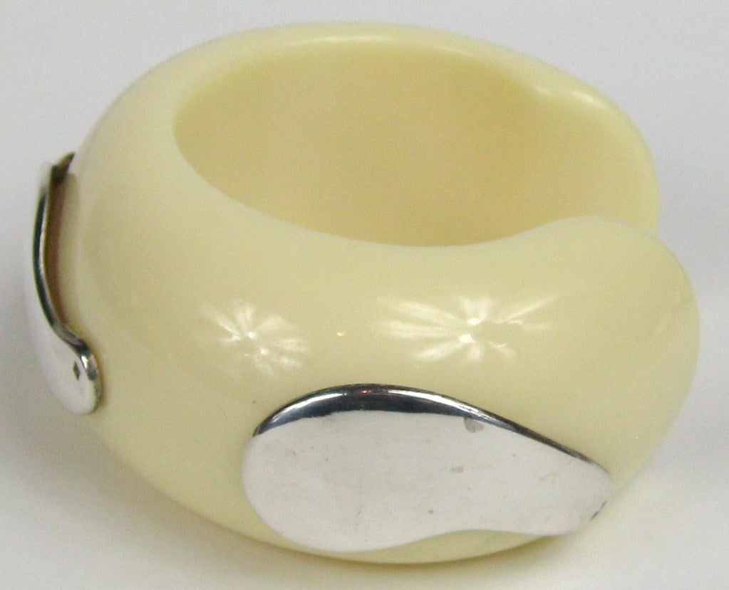 Women's ] 1980s Philippe Ferrandis Sterling Silver Cuff Bracelet New, Never Worn  For Sale