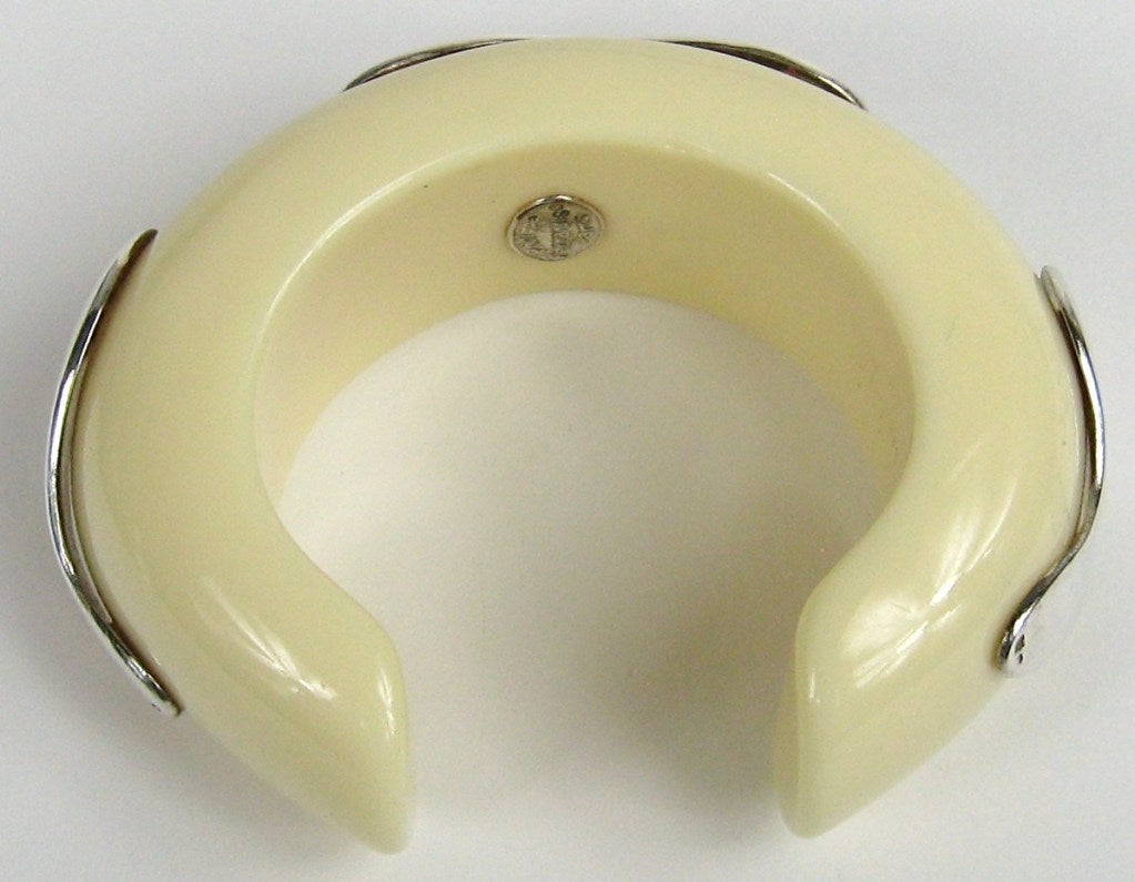 ] 1980s Philippe Ferrandis Sterling Silver Cuff Bracelet New, Never Worn  For Sale 1