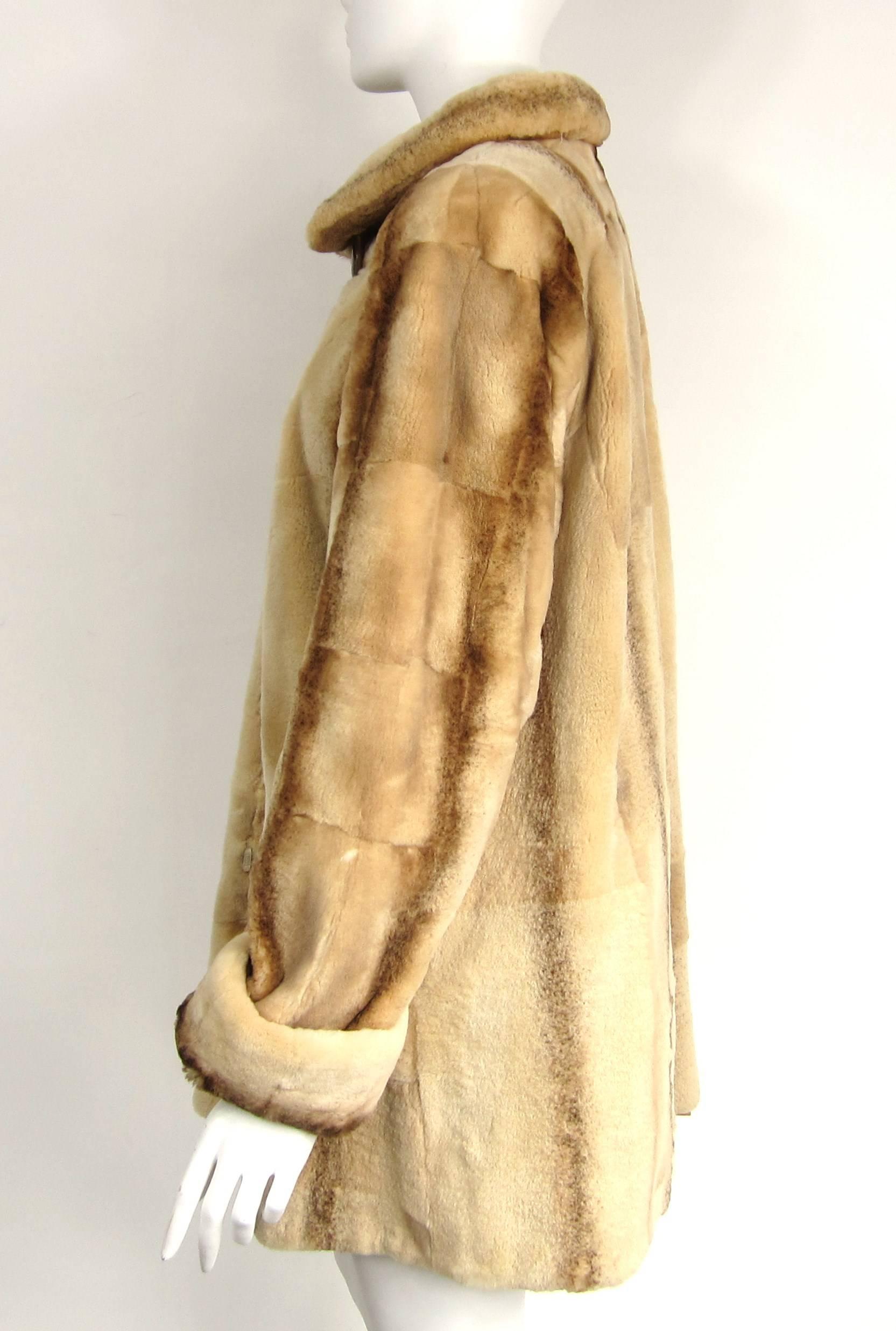 Kurzer Jackenmantel aus geschorenem Pelz und Nerz im Vintage-Stil „shearing-Look“ im Zustand „Gut“ im Angebot in Wallkill, NY