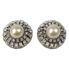 Vintage Ciner Hollywood Glam Swarovski crystal earrings 1980s - New, Never worn