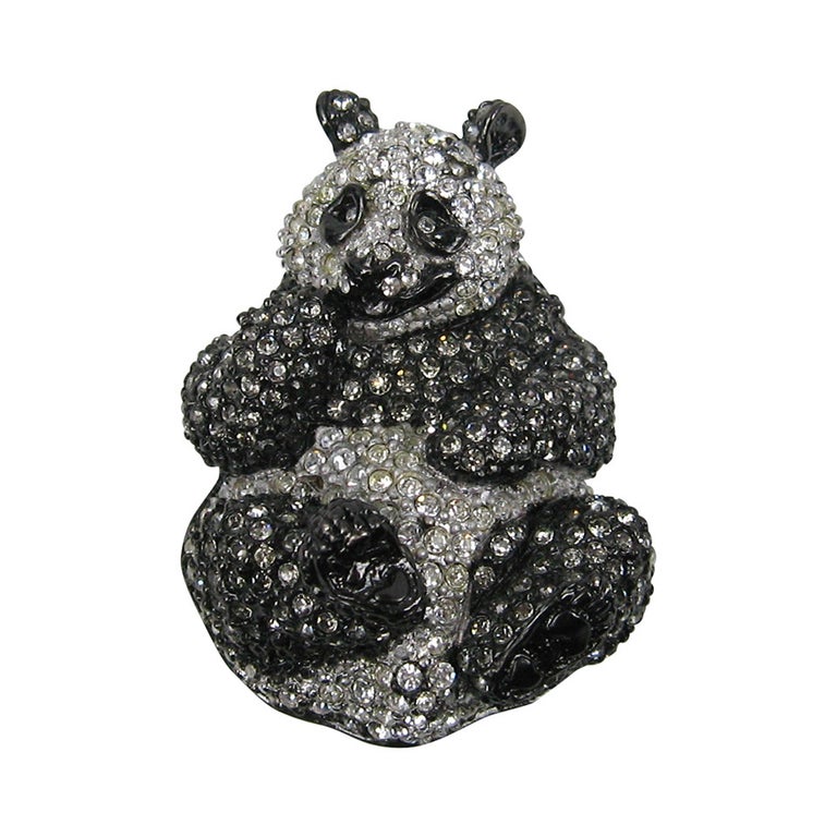 Swarovski Crystal Glitz Panda Bear Brooch Pin New, Never Worn 1980s For  Sale at 1stDibs | swarovski panda, swarovski crystal panda, swarovski panda  bear