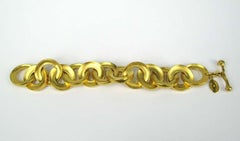 Robert Lee Morris Gold Circle Link Bracelet 1980s