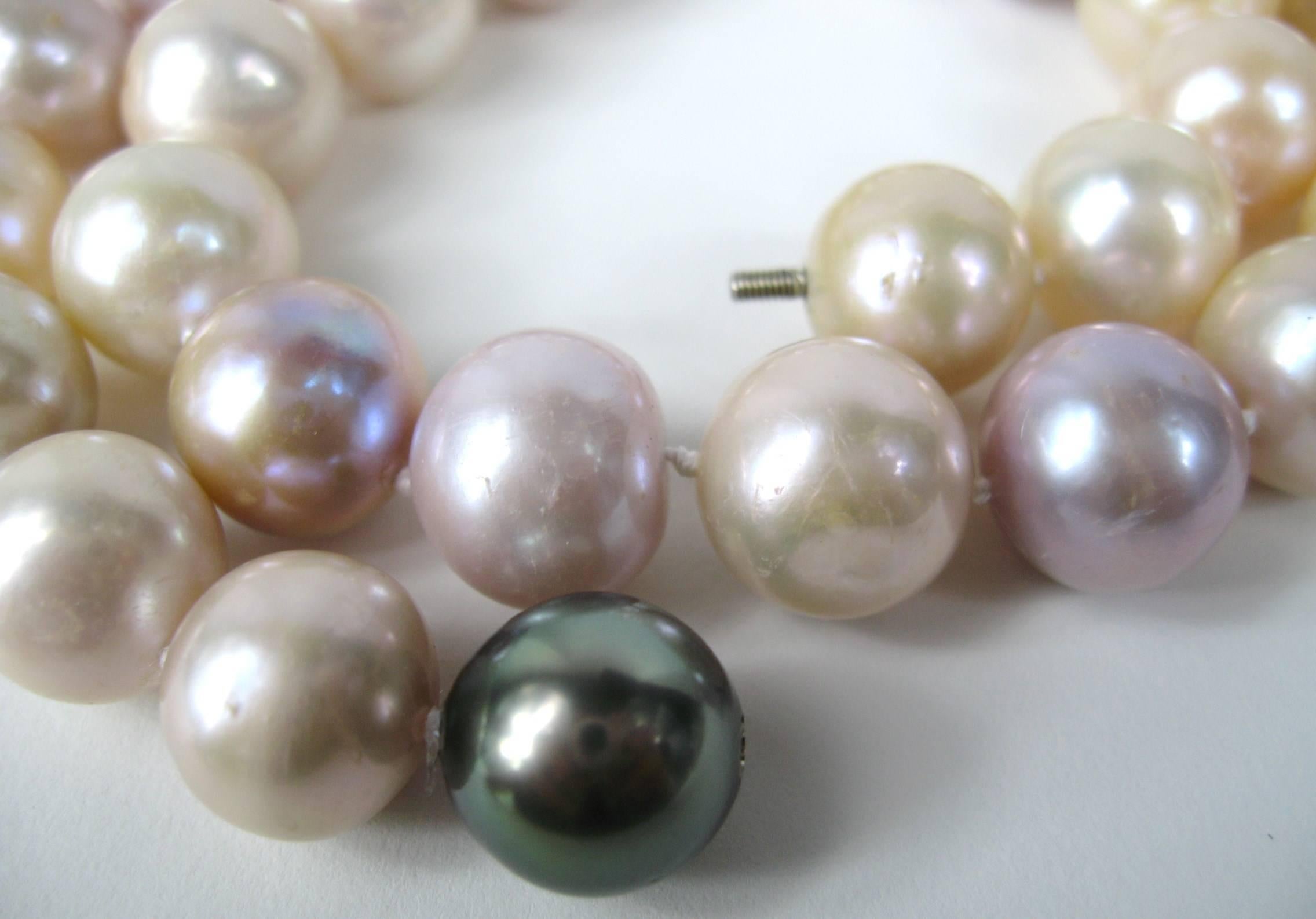 Women's South Sea Baroque Cultured Multi Colored Pearl Necklace