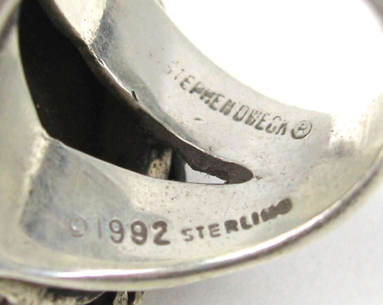 Stephen DWECK, geblümter geschnitzter Ring aus Sterlingsilber, neu, nie getragen, 1990er Jahre im Zustand „Neu“ im Angebot in Wallkill, NY