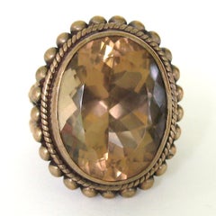 Bronze gewaschener Sterlingsilber Rauchquarz-Ring von Stephen Dweck, 1990er Jahre