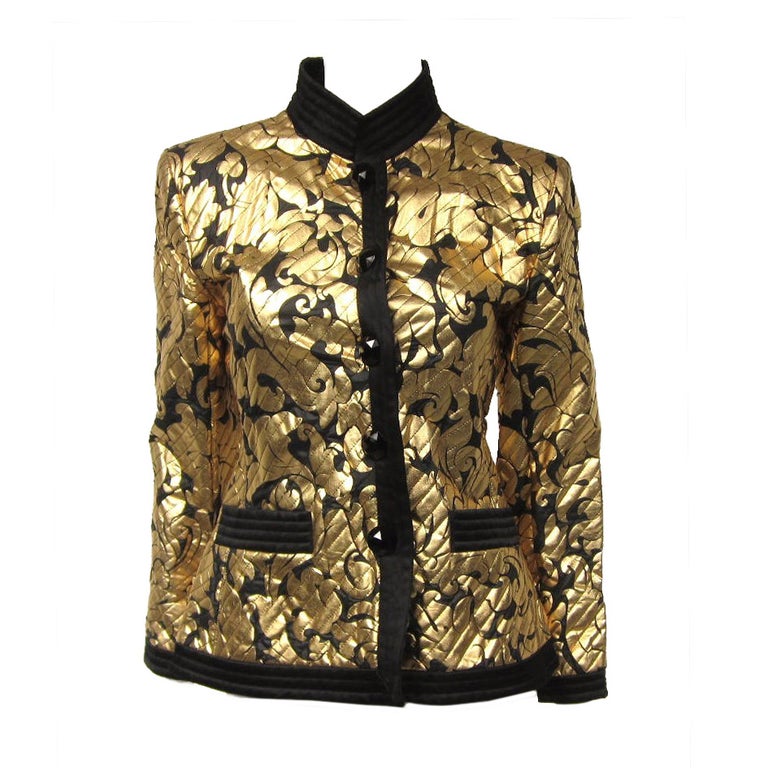 Yves Saint Laurent Jacket Gold and Black Silk Evening Jacket