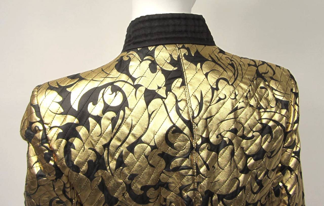 Brown  Yves Saint Laurent Jacket Gold  & Black Silk Evening Jacket 38 YSL 