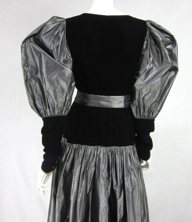Yves Saint Laurent YSL Collection Silk Gown Velvet Black  For Sale 2