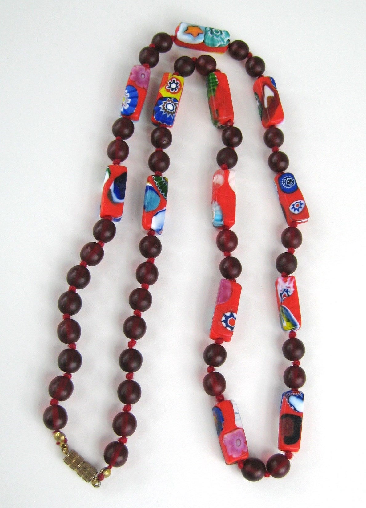 vintage millefiori bead necklace
