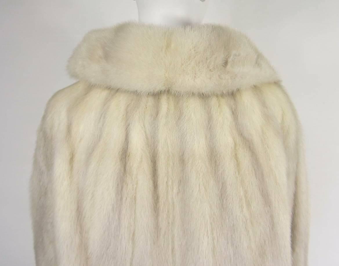 Beige Pearl Mink Portrait Collar Stroller Coat Jacket Bonwit Teller