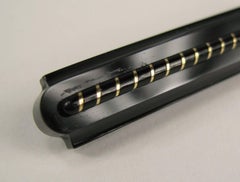 Victorian Mourning Whitby Black Jet Gold Bar Pin