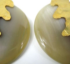 Dominique Aurientis Gold Gilt Earrings New, Never Worn 1980s