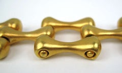 Robert Lee Morris Gold bone link bracelet 1990s