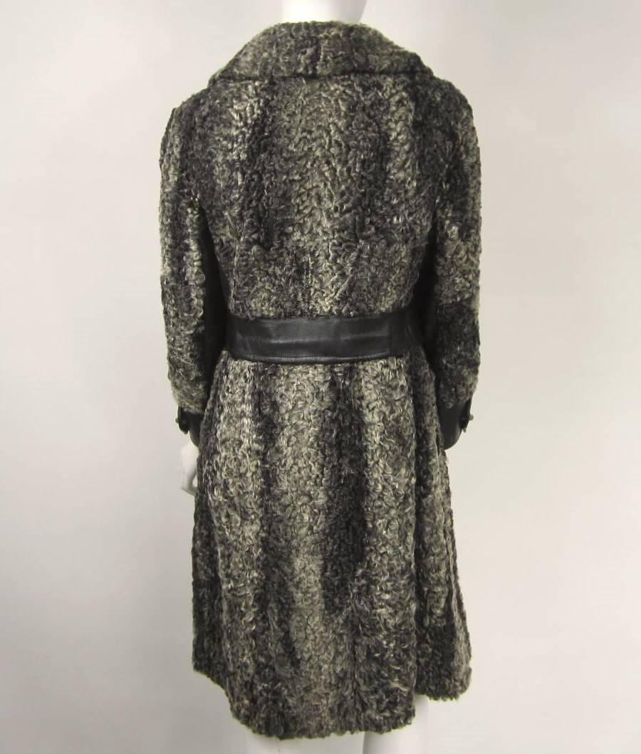 1960s Mod Vintage Persian Lamb Silver / Black Double Duty Jacket and Coat For Sale 1