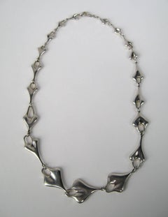 Robert Lee Morris RLM Sterling Silver Link Necklace 1990s New, Never worn