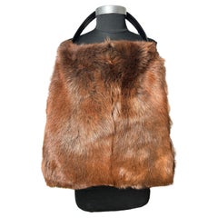 DOLCE & GABBANA Brown Fur Tote Bag Handbag HOBO Purse New Never used