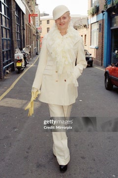 Vivienne Westwood Fall 1992 Ivory Wool Gabardine Double Breasted Pant Suit