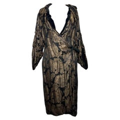 1920's Gold Lamé and Black Velvet Art Deco Opera Coat