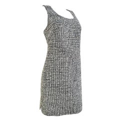 Chanel Cruise 2015 Black and Ecru Glitter Tweed Mini Shift Dress