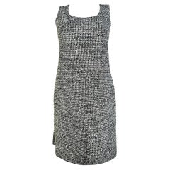 Chanel Cruise 2015 Black and Ecru Glitter Tweed Mini Shift Dress