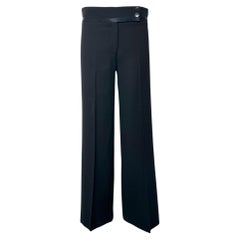 Chanel Autumn 2006 Black Crepe Wool Tuxedo Pants