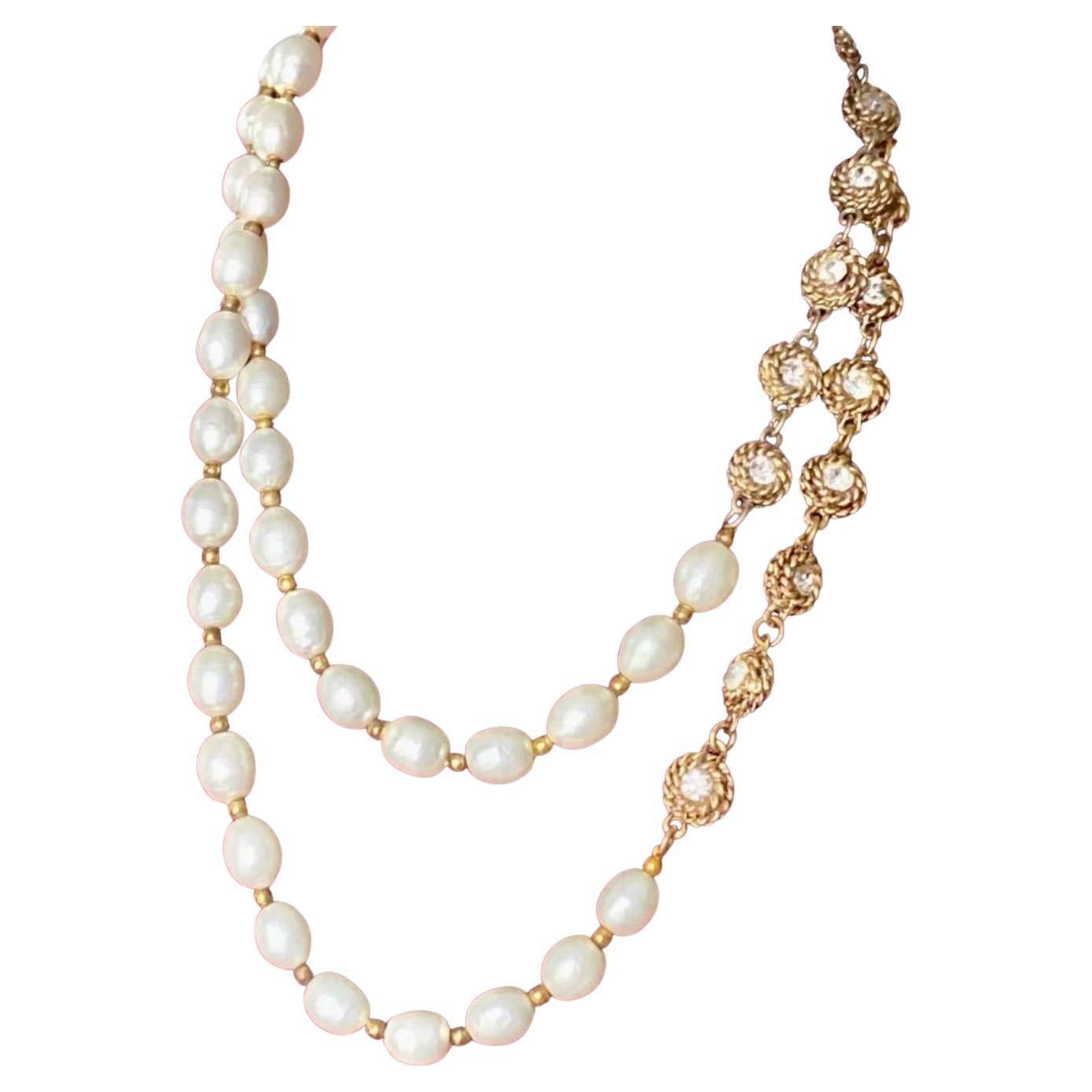 Collana Sautoir di perle barocche Chanel Gripoix in vendita