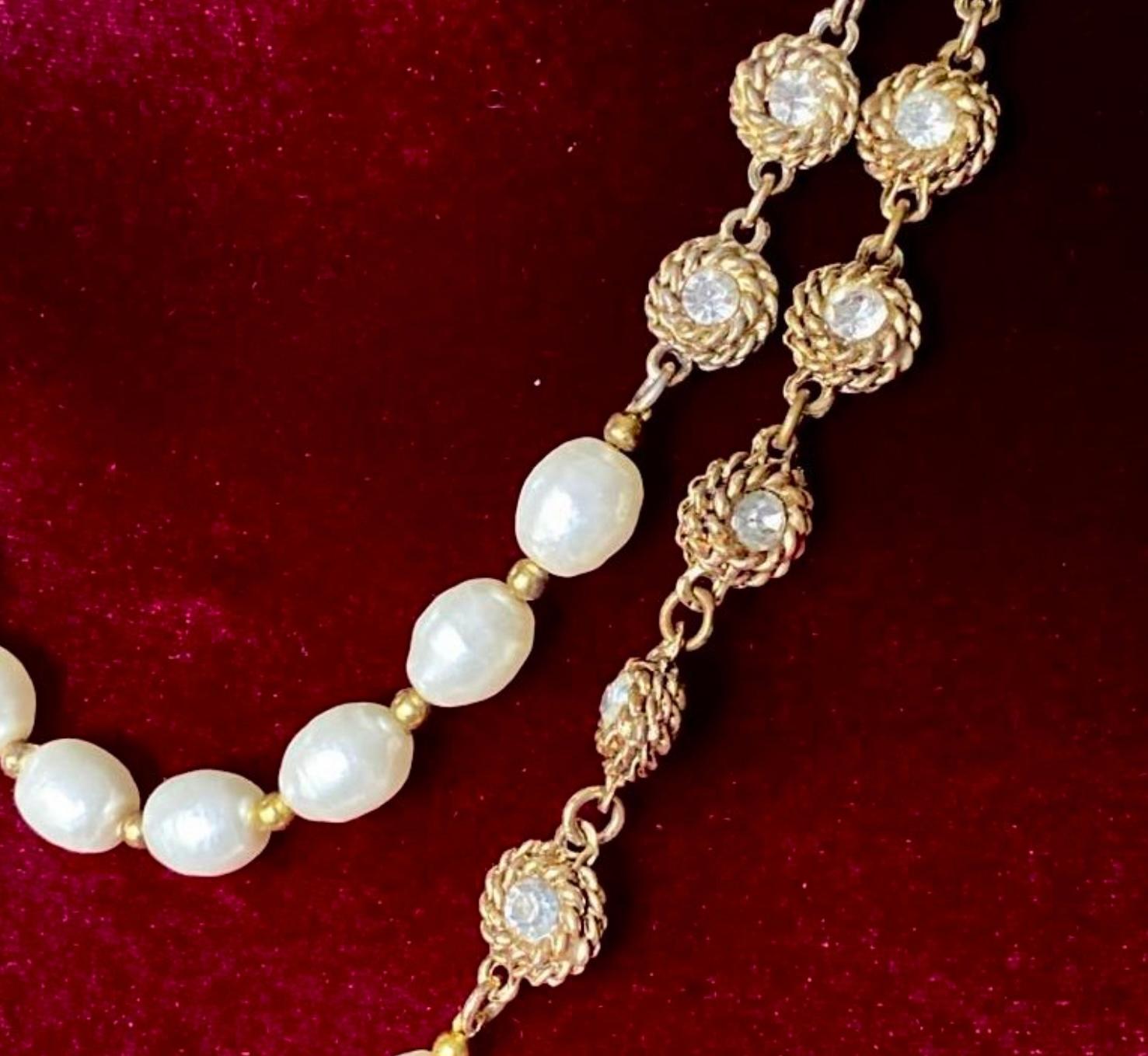 Collana Sautoir di perle barocche Chanel Gripoix In condizioni buone in vendita a Warminster, GB