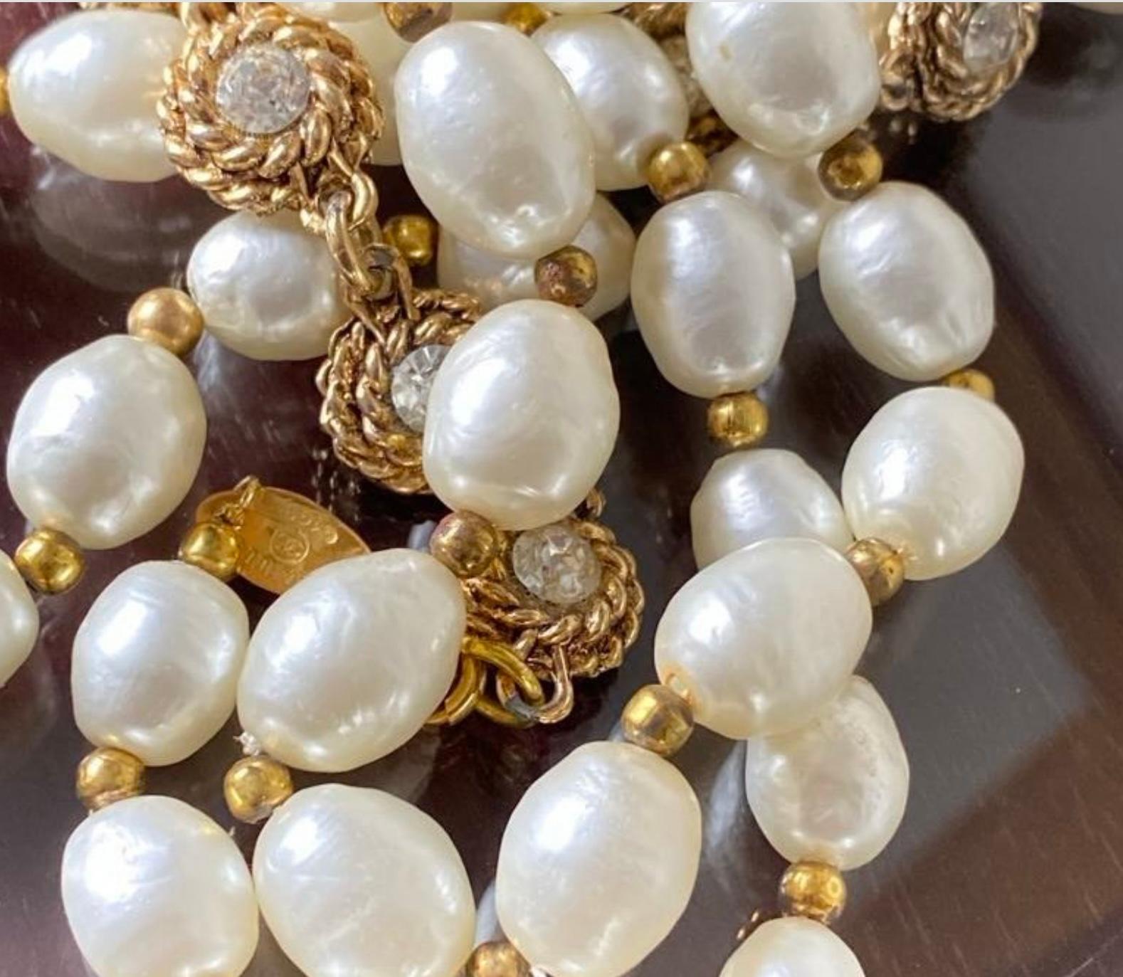 Collana Sautoir di perle barocche Chanel Gripoix in vendita 1