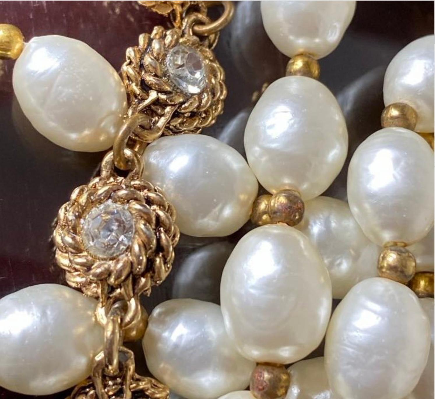 Collana Sautoir di perle barocche Chanel Gripoix in vendita 2