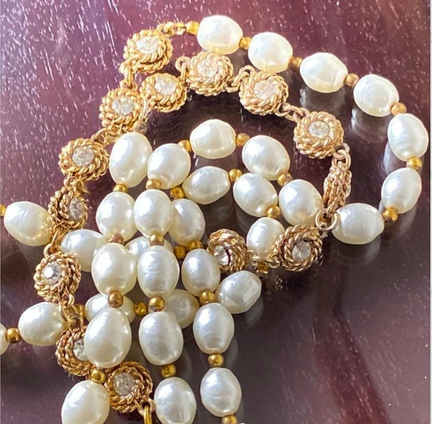 da uomo o donna Collana Sautoir di perle barocche Chanel Gripoix in vendita