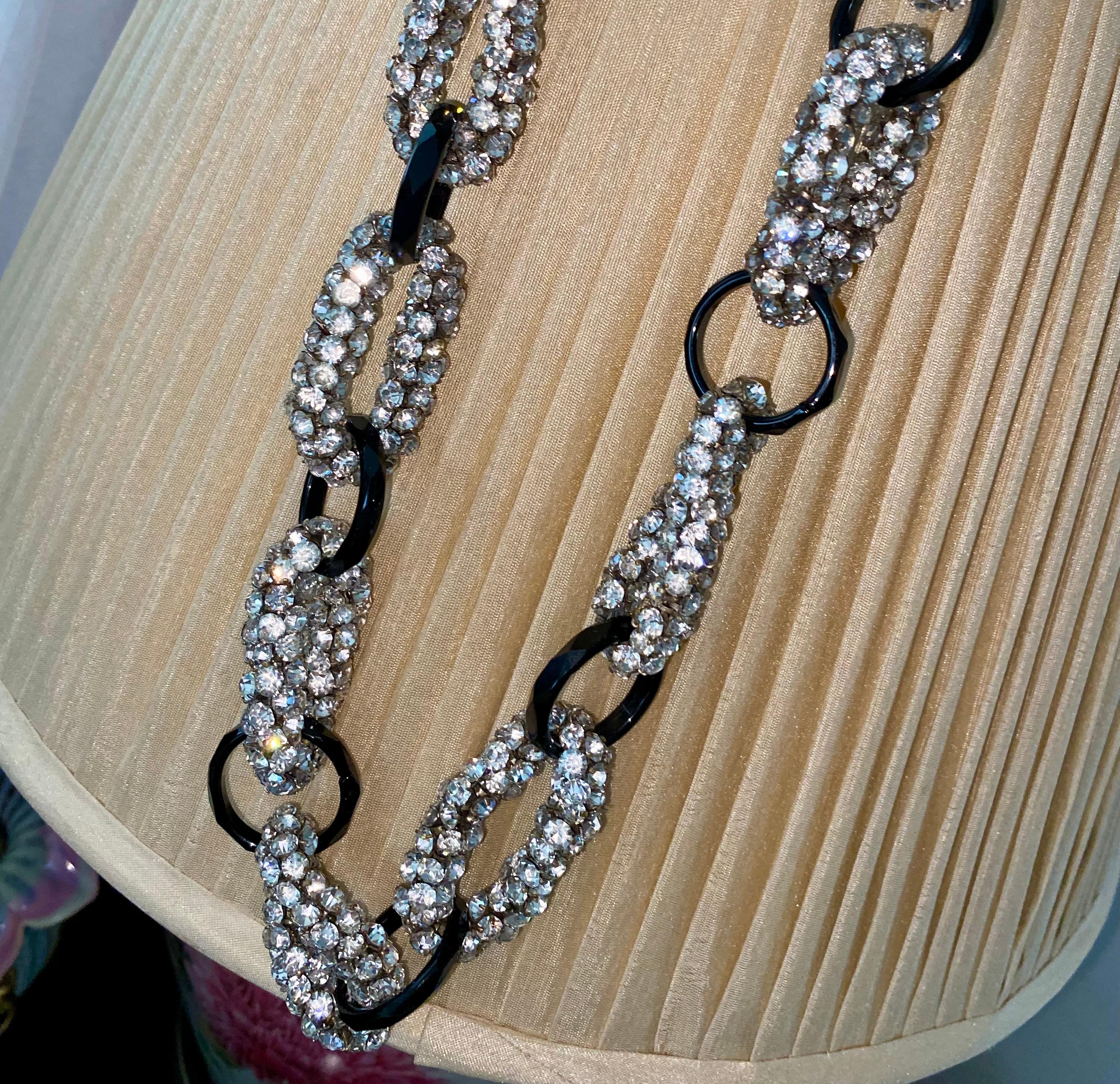 Chanel Años 20 Pedrería y  Collar de cristal de ónix 2